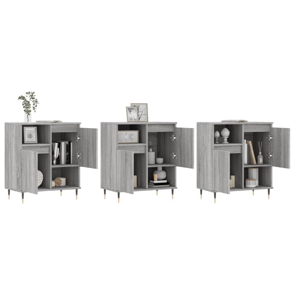 Sideboards 3 pcs Grey Sonoma Engineered Wood