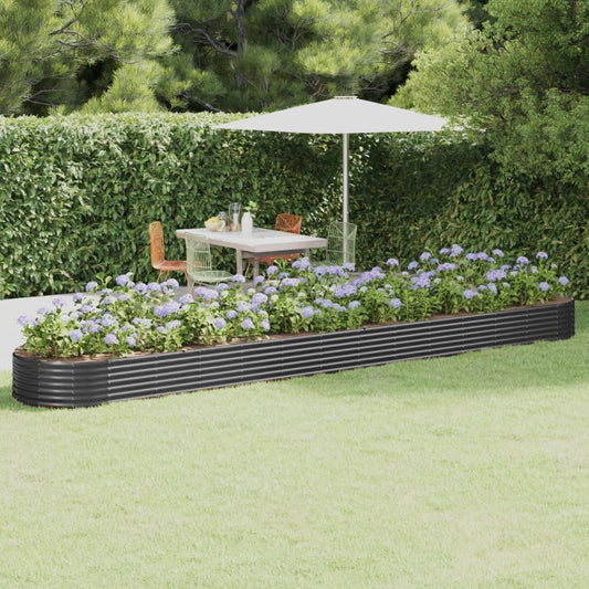 Garden Raised Bed Powder-coated Steel 544x100x36 cm Anthracite