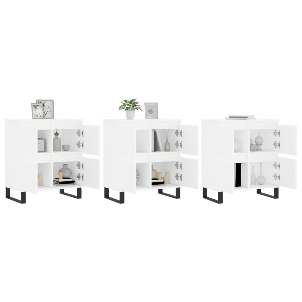 Sideboards 3 pcs White Engineered Wood