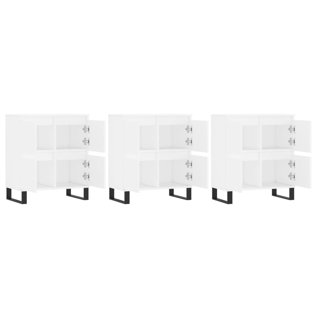 Sideboards 3 pcs White Engineered Wood