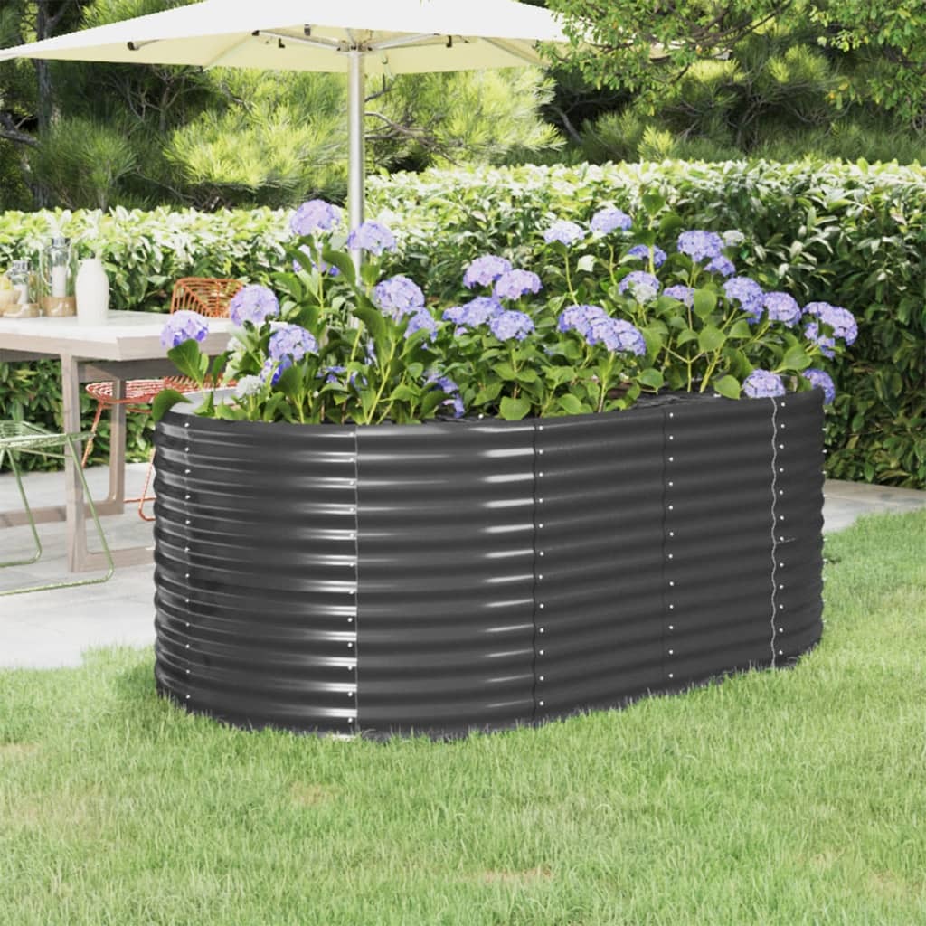 Garden Raised Bed Powder-coated Steel 175x100x68 cm Anthracite