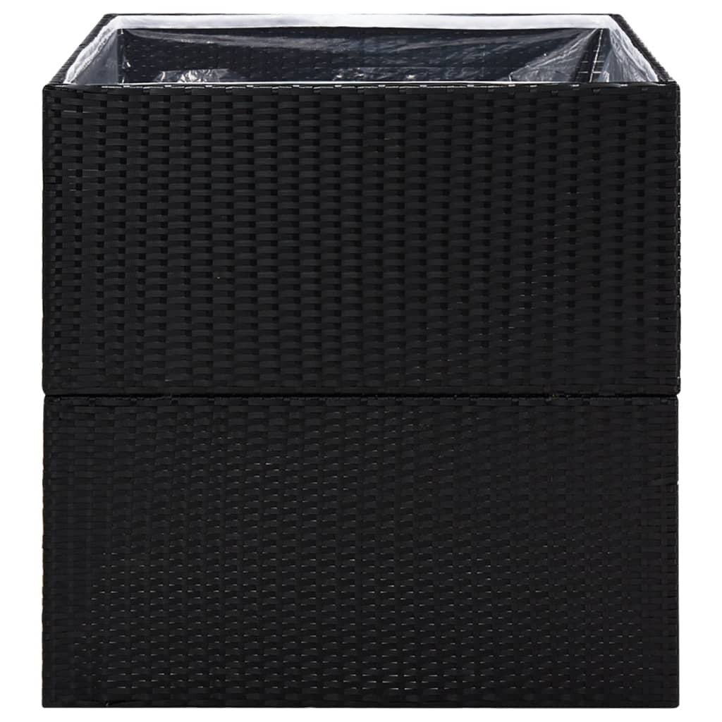 Garden Planter Black 80x80x80 cm Poly Rattan