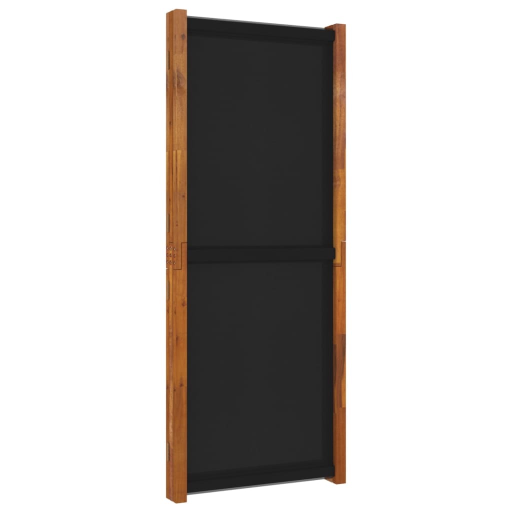 4-Panel Room Divider Black 280x180 cm