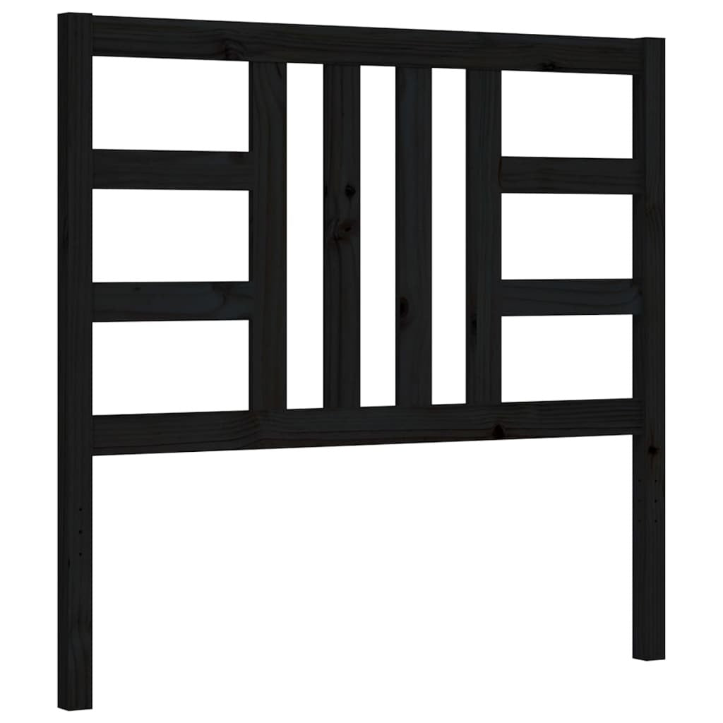 Bed Frame with Headboard Black 100x200 cm Solid Wood