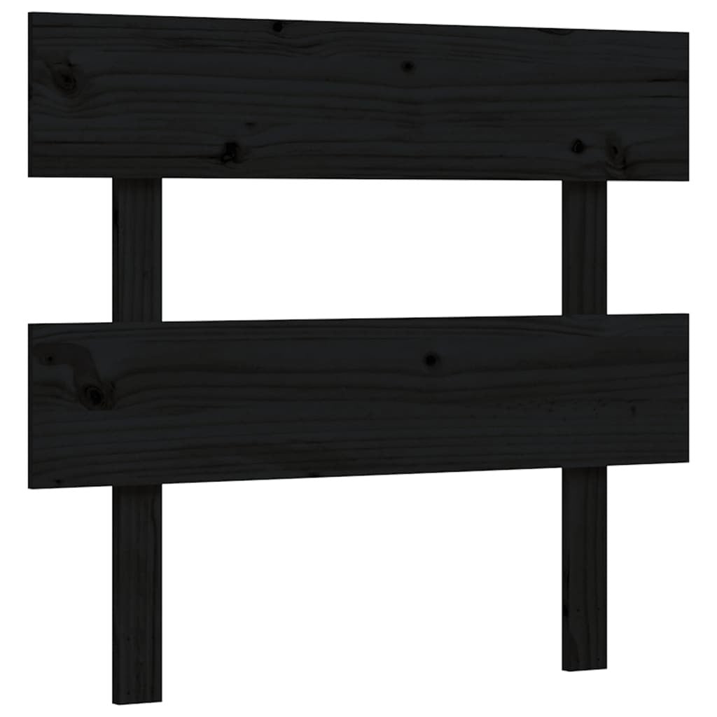 Bed Frame with Headboard Black Single Solid Wood