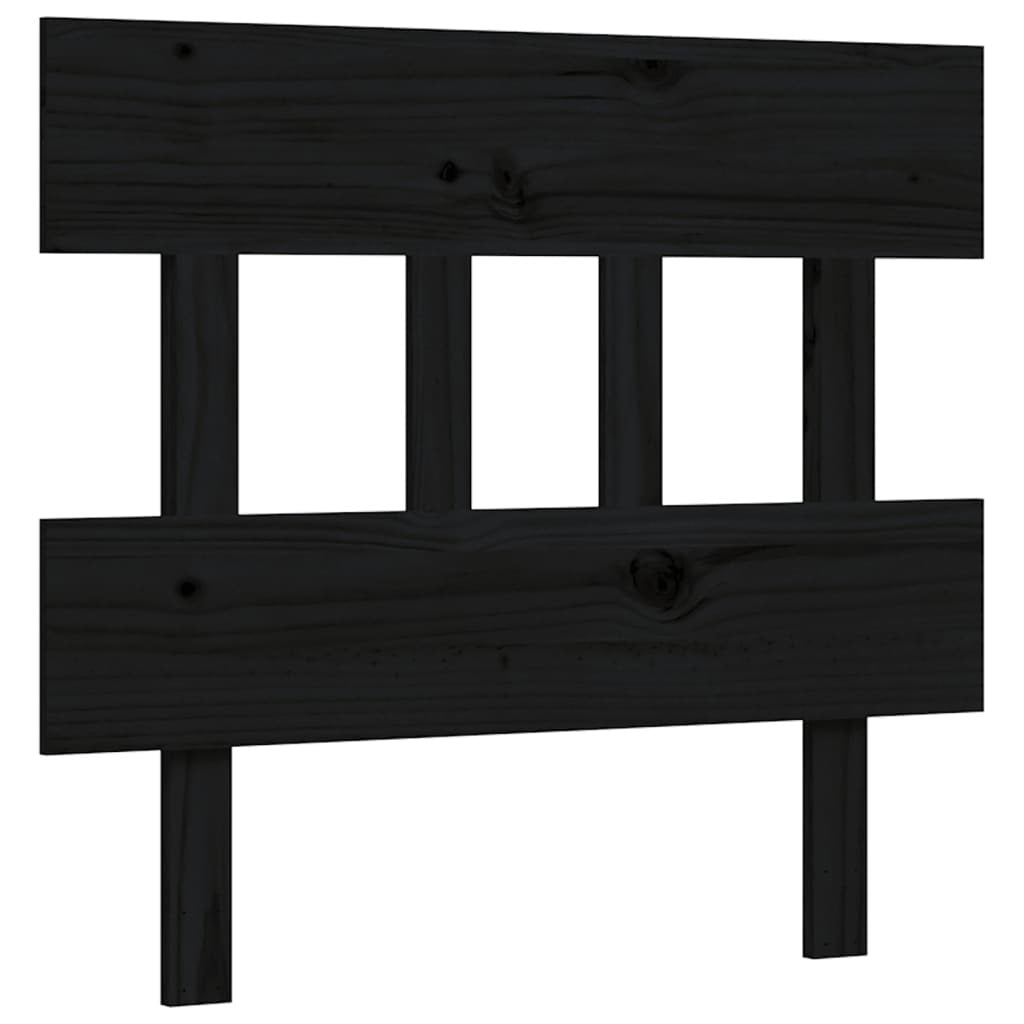 Bed Frame with Headboard Black 100x200 cm Solid Wood