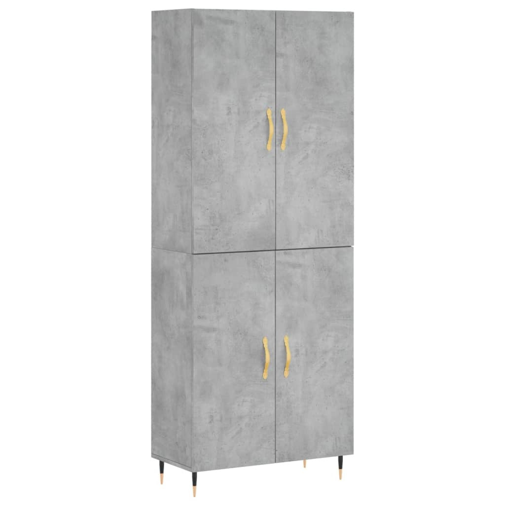 Highboard Concrete Grey 69.5x34x180 cm Engineered Wood