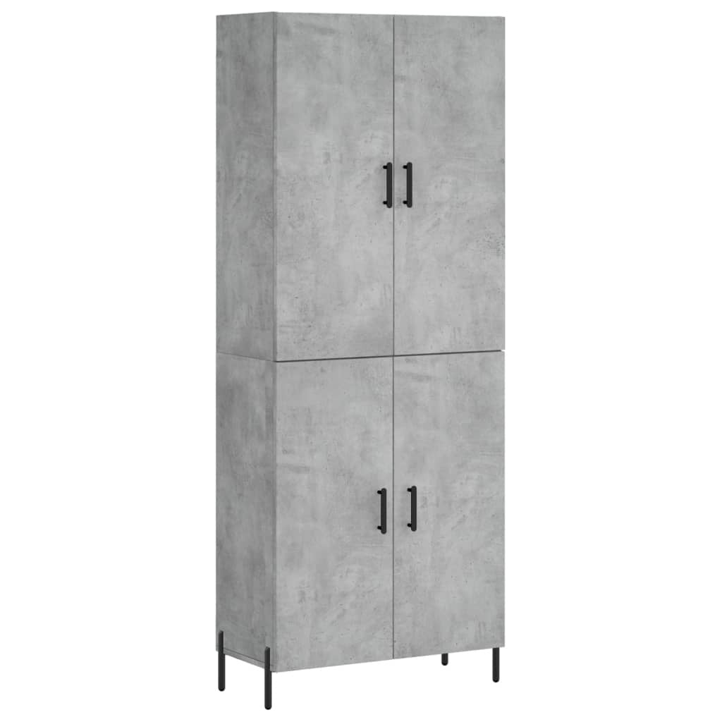 Highboard Concrete Grey 69.5x34x180 cm Engineered Wood