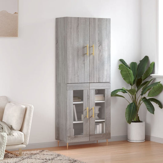 Highboard Grey Sonoma 69.5x34x180 cm Engineered Wood