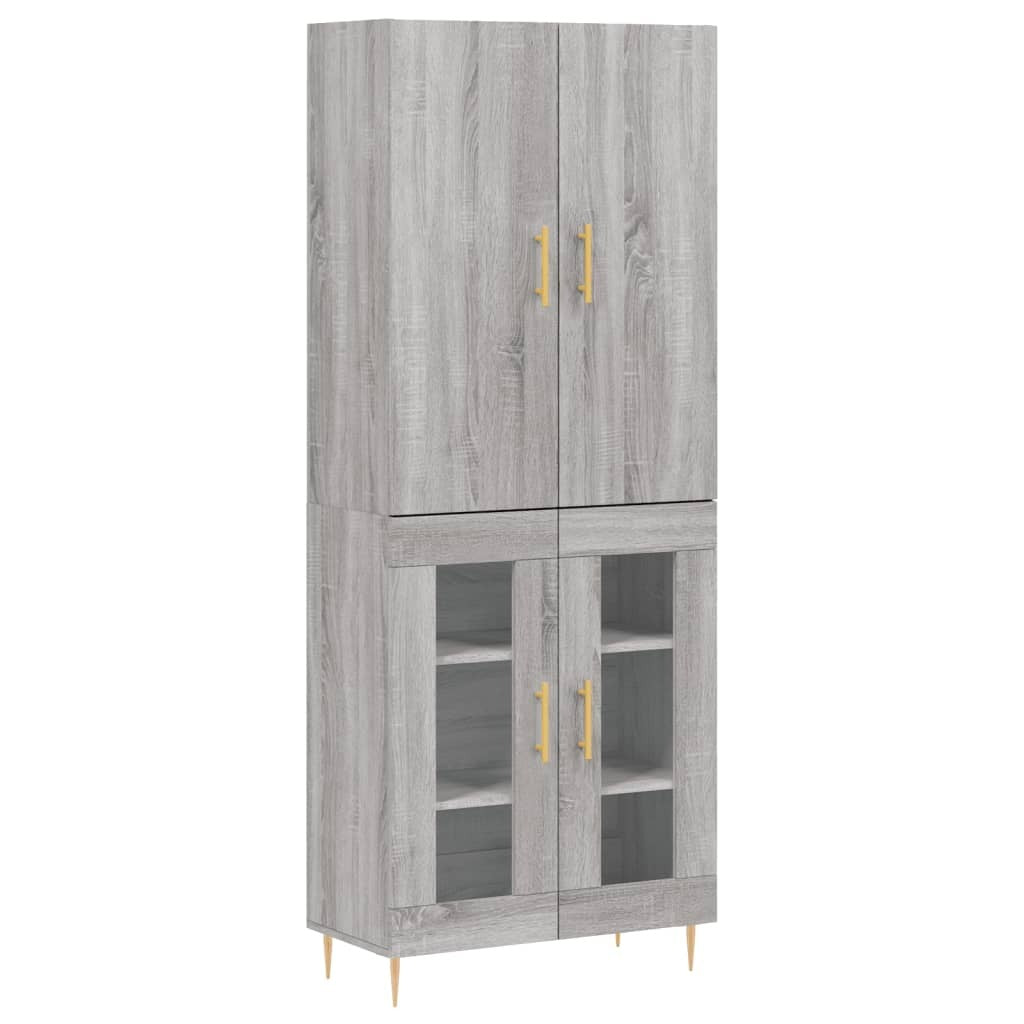 Highboard Grey Sonoma 69.5x34x180 cm Engineered Wood