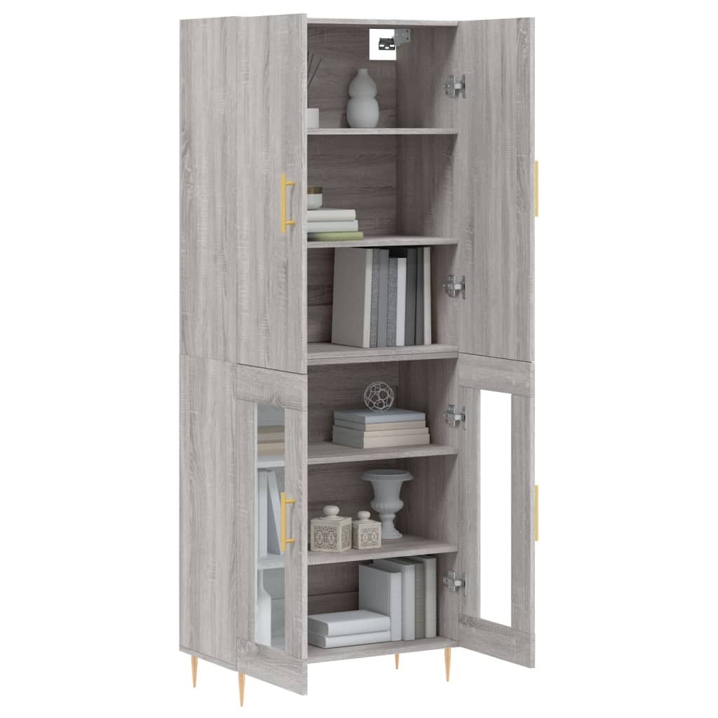 Highboard Grey Sonoma 69.5x34x180 cm Engineered Wood
