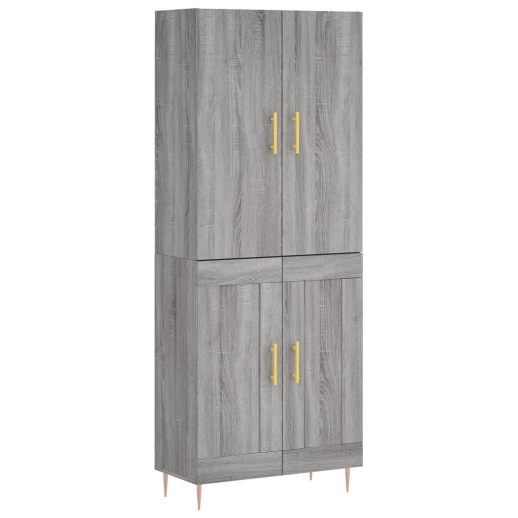 Highboard Grey Sonoma 69.5x34x180 cm Engineered Wood