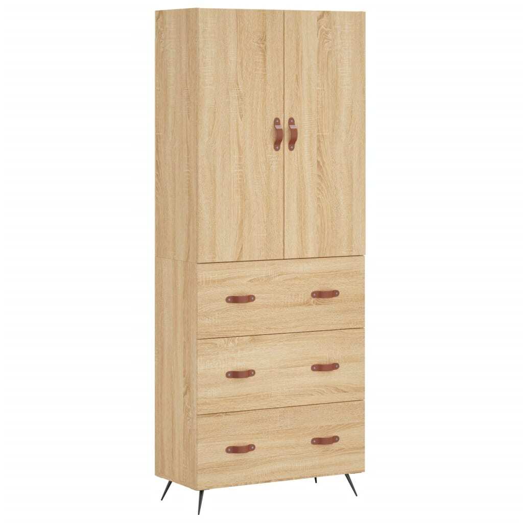 Highboard Sonoma Oak 69.5x34x180 cm Engineered Wood