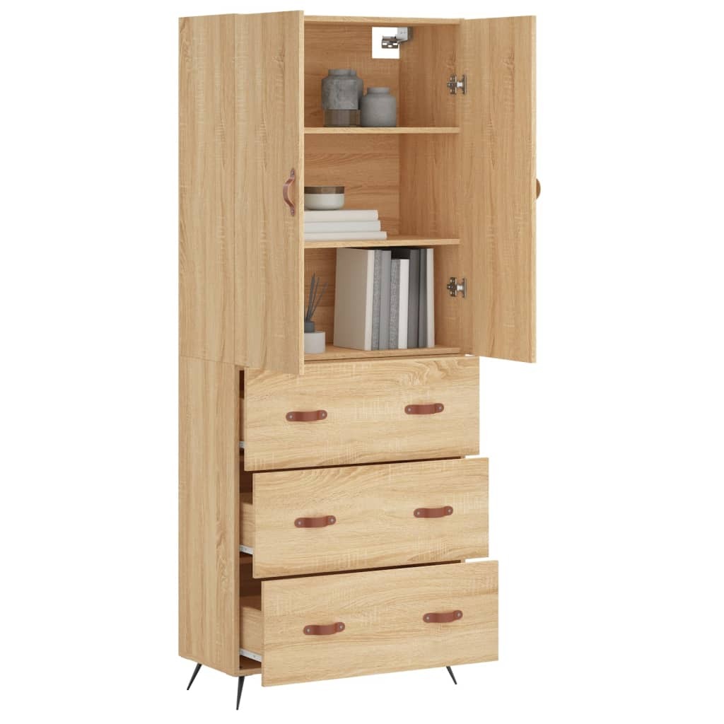 Highboard Sonoma Oak 69.5x34x180 cm Engineered Wood