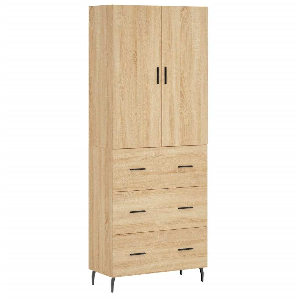 Highboard Sonoma Oak 69.5x34x180 cm Engineered Wood
