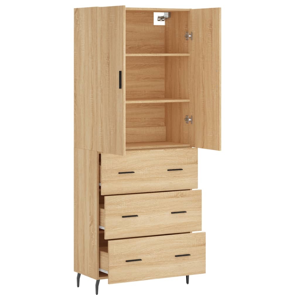 Highboard Sonoma Oak 69.5x34x180 cm Engineered Wood