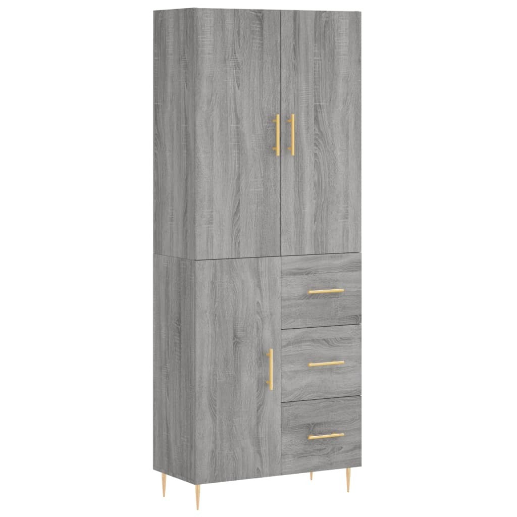 Highboard Grey Sonoma 69.5x34x180 cm Engineered Wood
