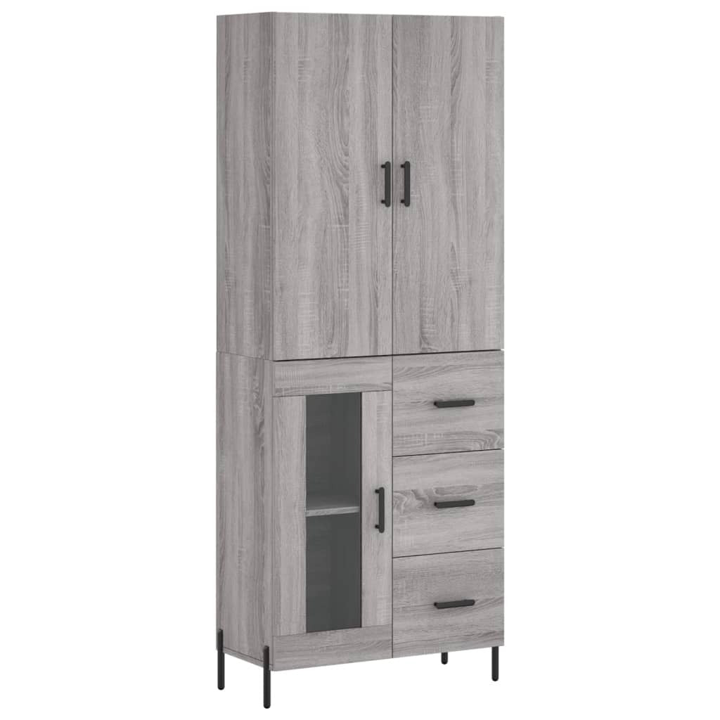 Highboard Grey Sonoma 69.5x34x180 cm Engineered Wood