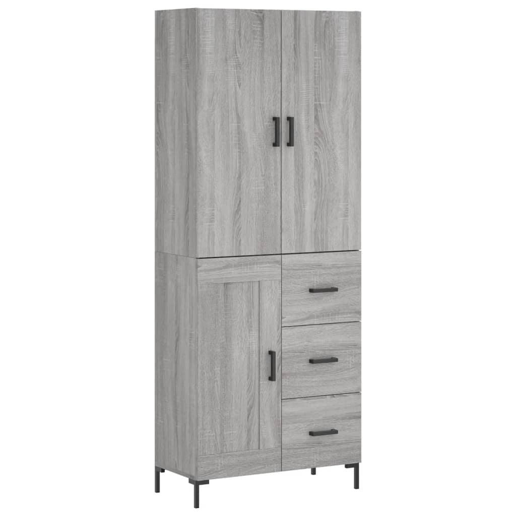 Highboard Grey Sonoma 69.5x34x180 cm Engineered Wood