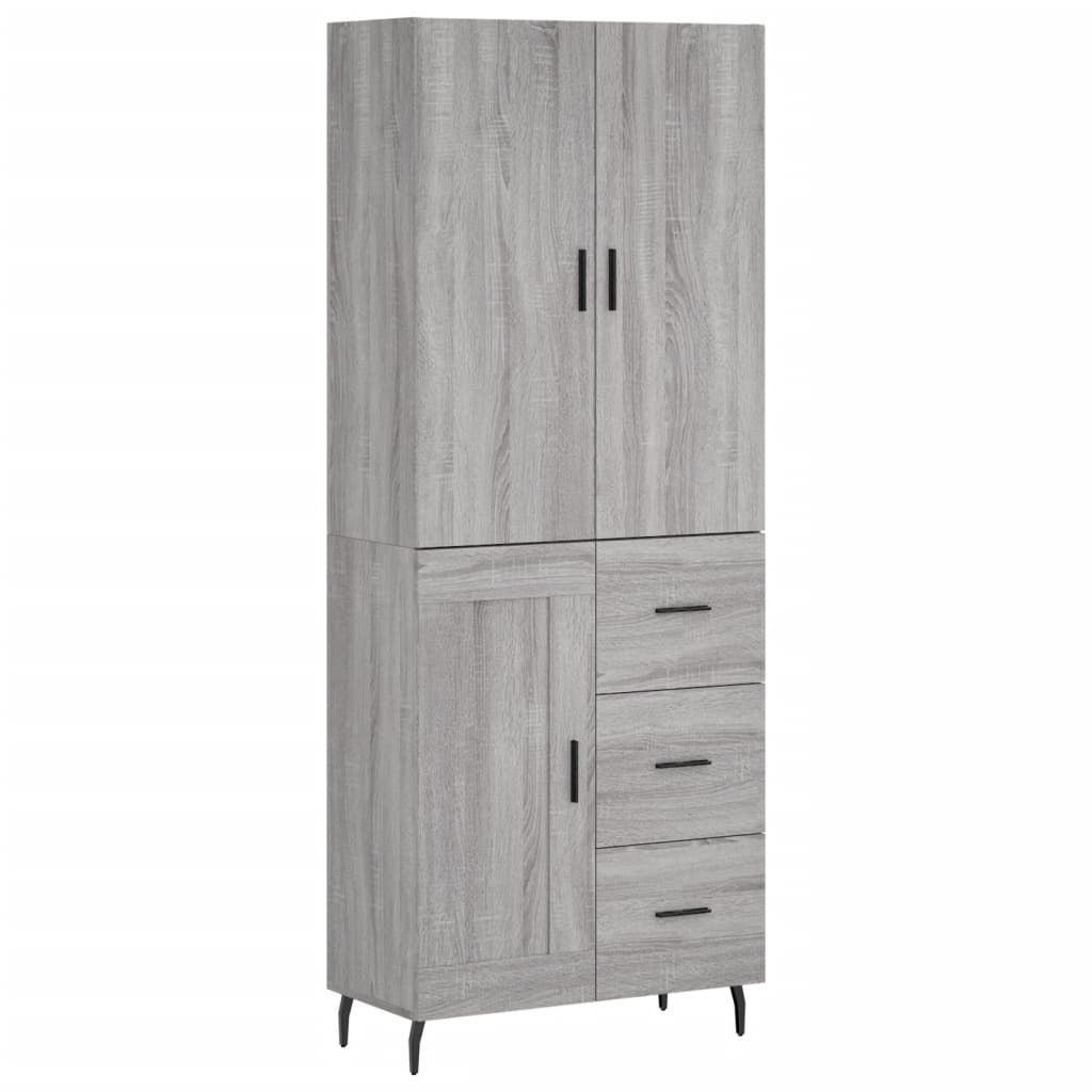 Highboard Grey Sonoma 69.5x34x180 cm Engineered Wood