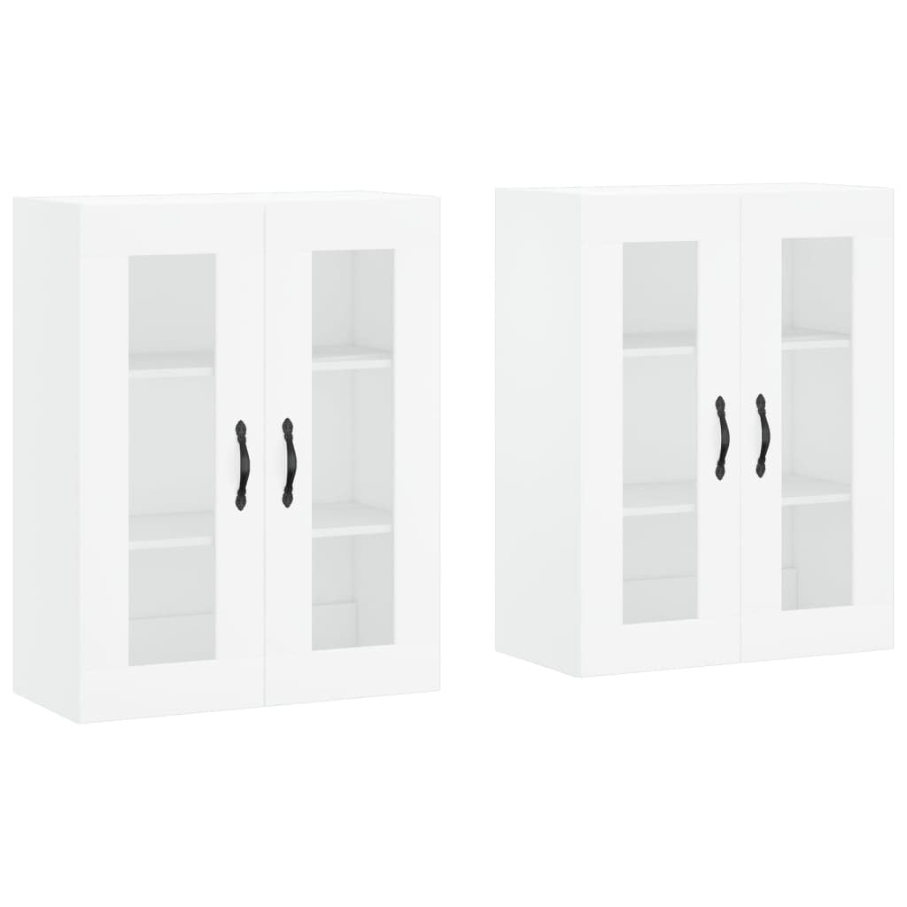 Wall Mounted Cabinets 2 pcs White Engineered Wood