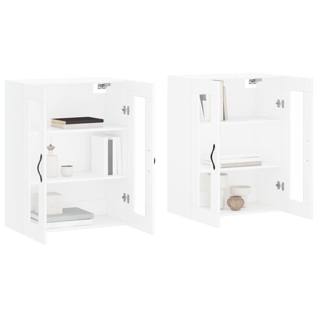 Wall Mounted Cabinets 2 pcs White Engineered Wood