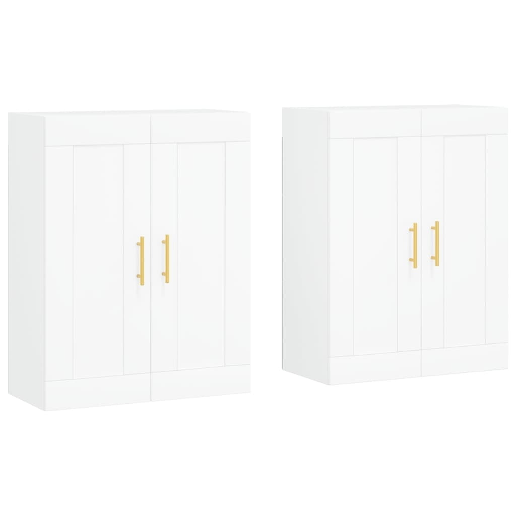 Wall Mounted Cabinets 2 pcs White Engineered Wood