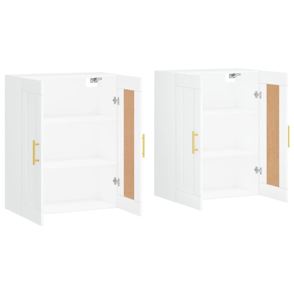 Wall Mounted Cabinets 2 pcs White Engineered Wood
