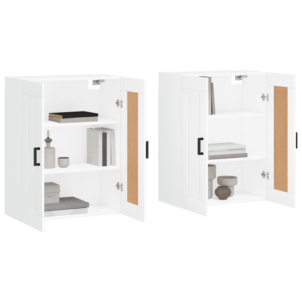 Wall Mounted Cabinets 2 pcs White Engineered Wood