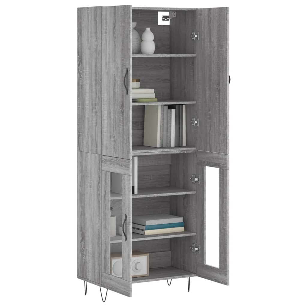 Highboard Grey Sonoma 69.5x34x180 cm Engineered Wood