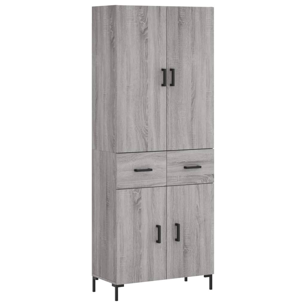 Highboard Grey Sonoma 69.5x34x180 cm Engineered Wood
