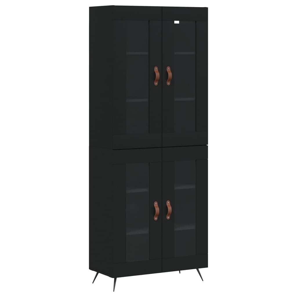 Highboard Black 69.5x34x180 cm Engineered Wood
