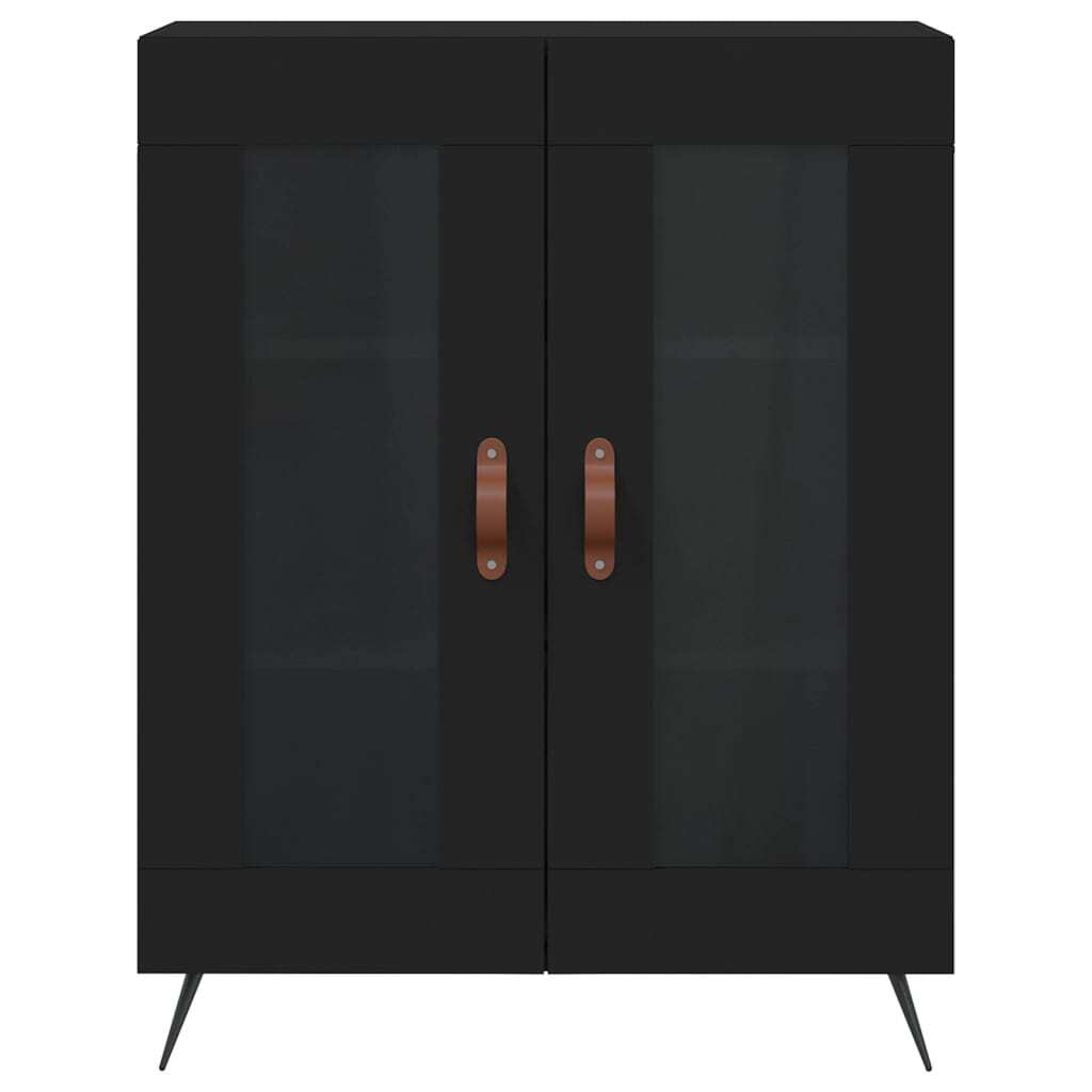 Highboard Black 69.5x34x180 cm Engineered Wood