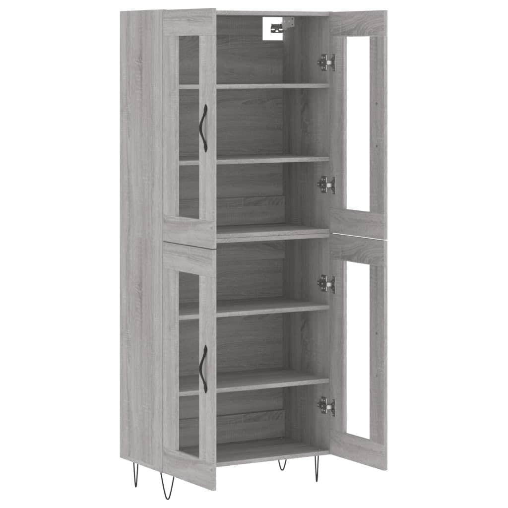 Highboard Grey Sonoma 69.5x34x180 cm Engineered Wood
