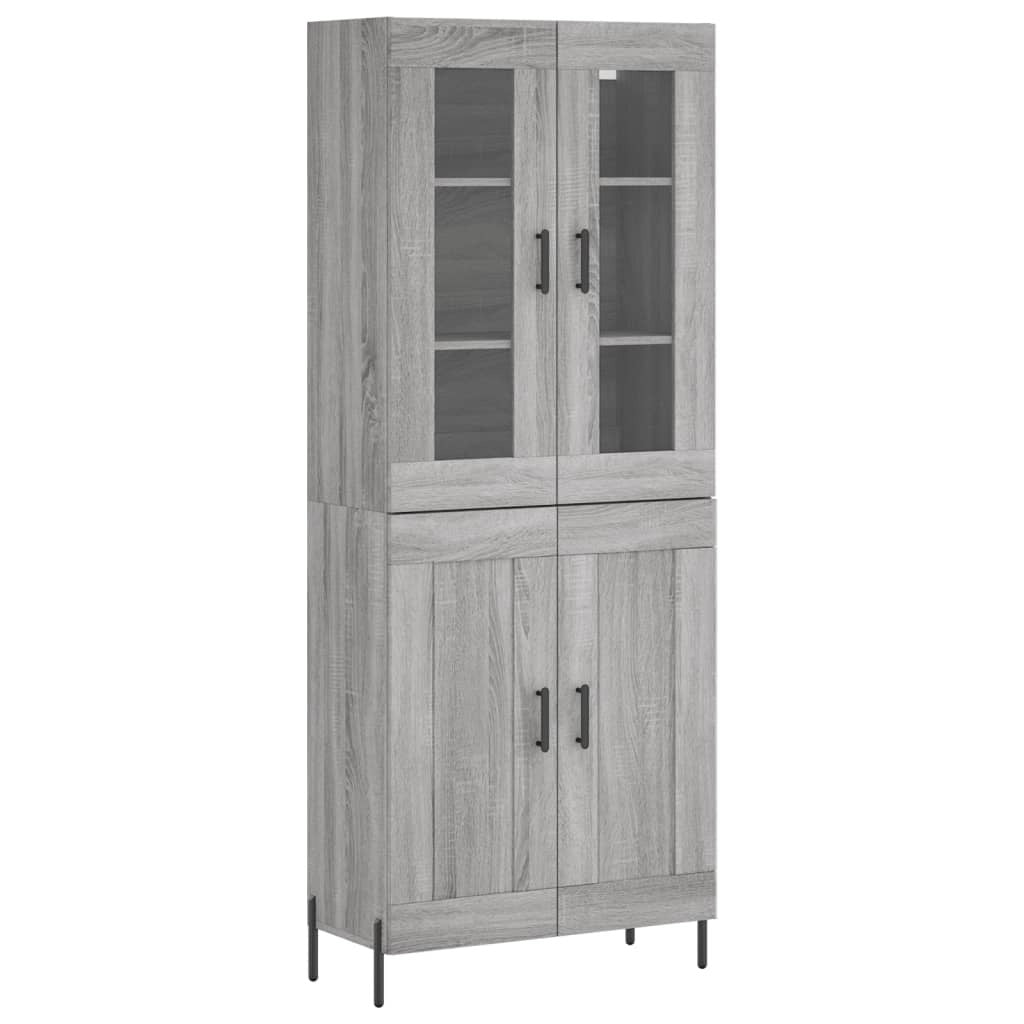 Highboard Grey Sonoma 69.5x34x180 cm Engineered Wood