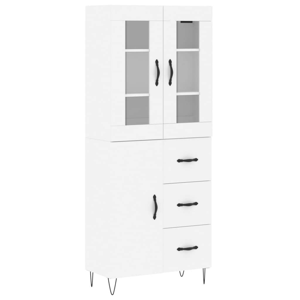 Highboard White 69.5x34x180 cm Engineered Wood