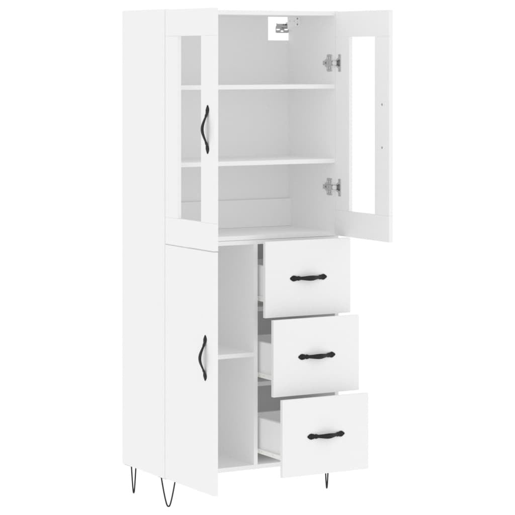 Highboard White 69.5x34x180 cm Engineered Wood