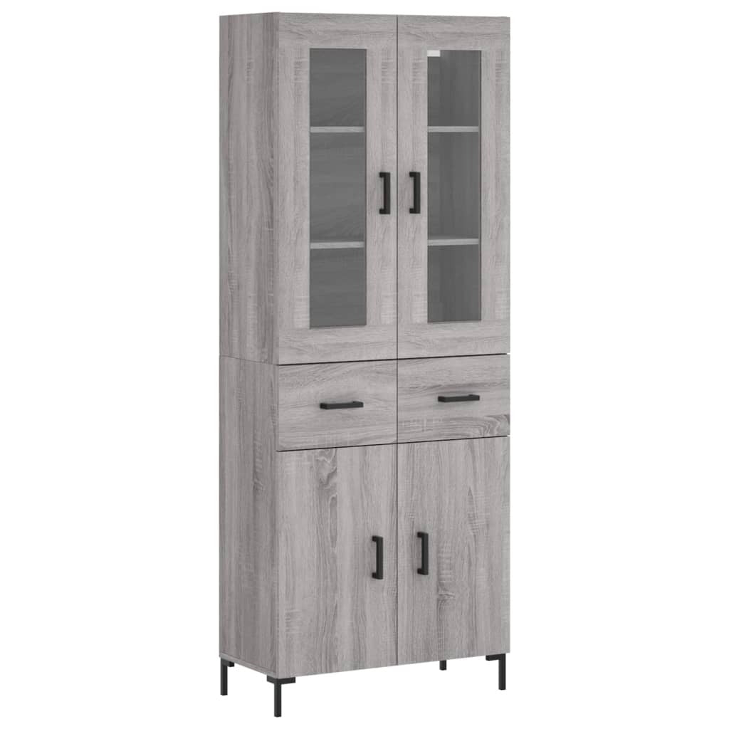 Highboard Grey Sonoma 69.5x34x180 cm Engineered Wood