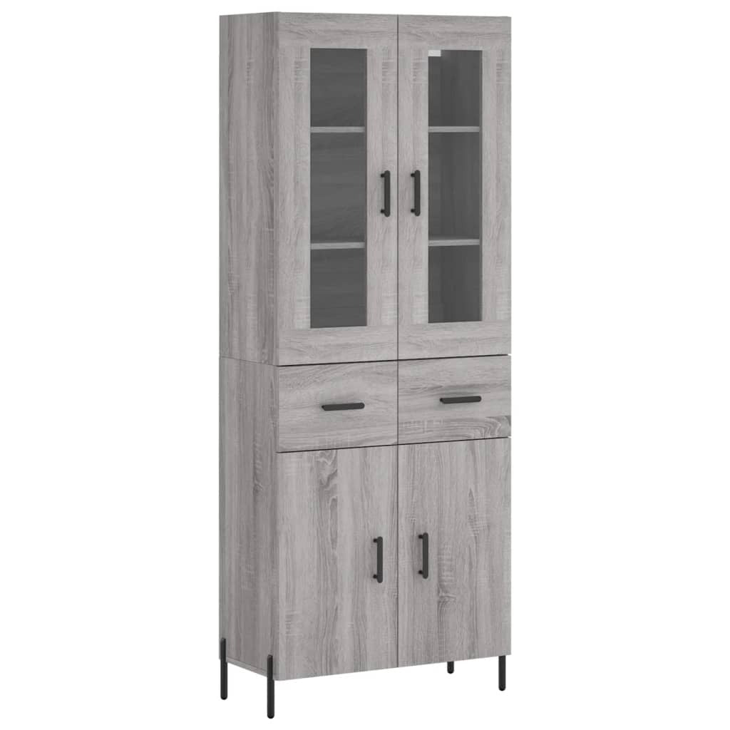Highboard Grey Sonoma 69.5x34x180 cm Engineered Wood