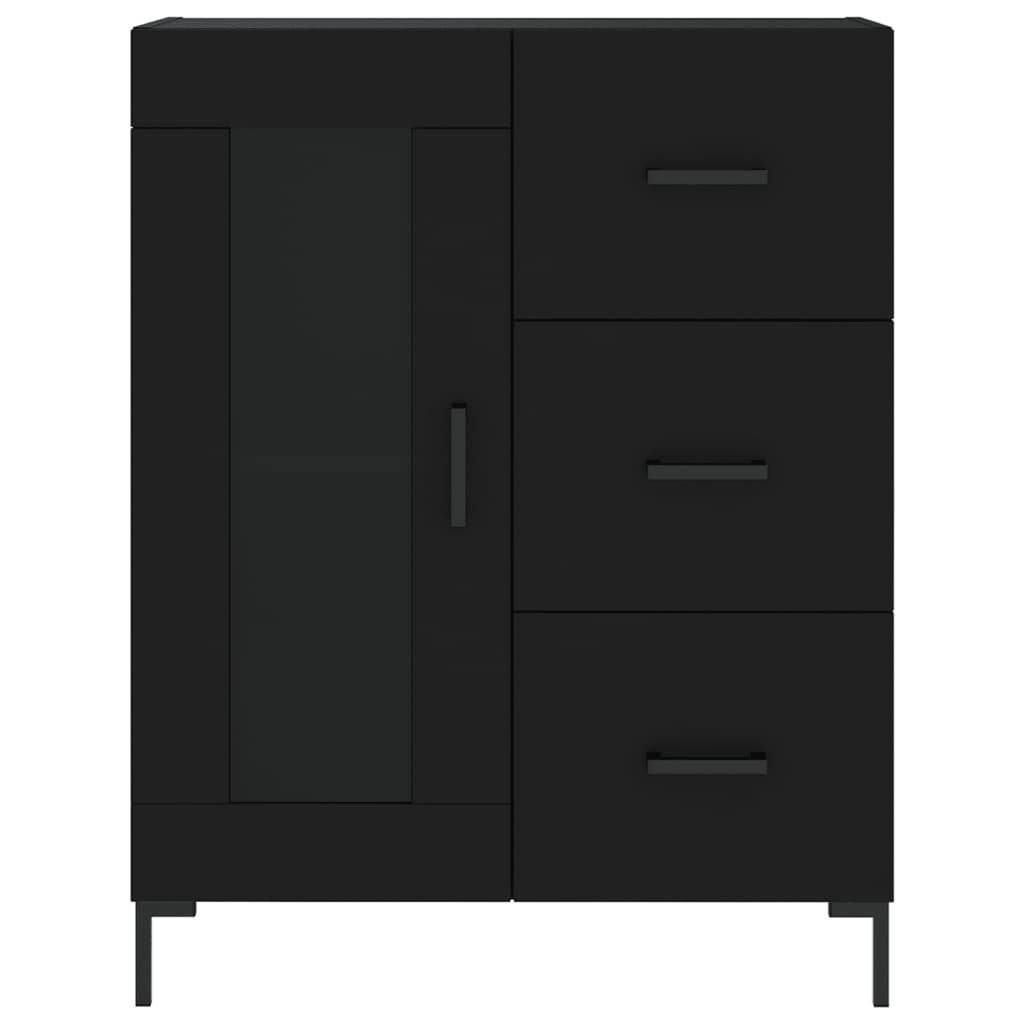 Highboard Black 69.5x34x180 cm Engineered Wood