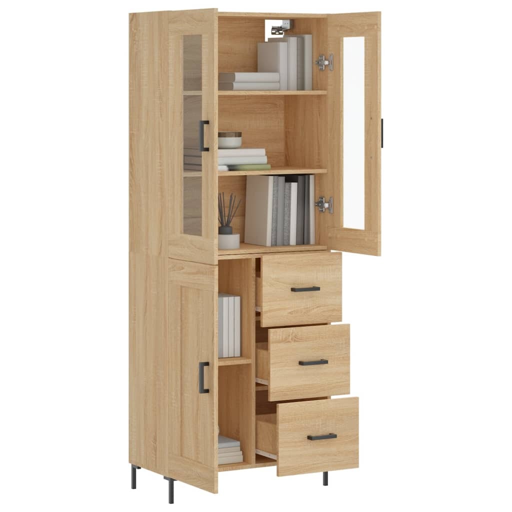 Highboard Sonoma Oak 69.5x34x180 cm Engineered Wood