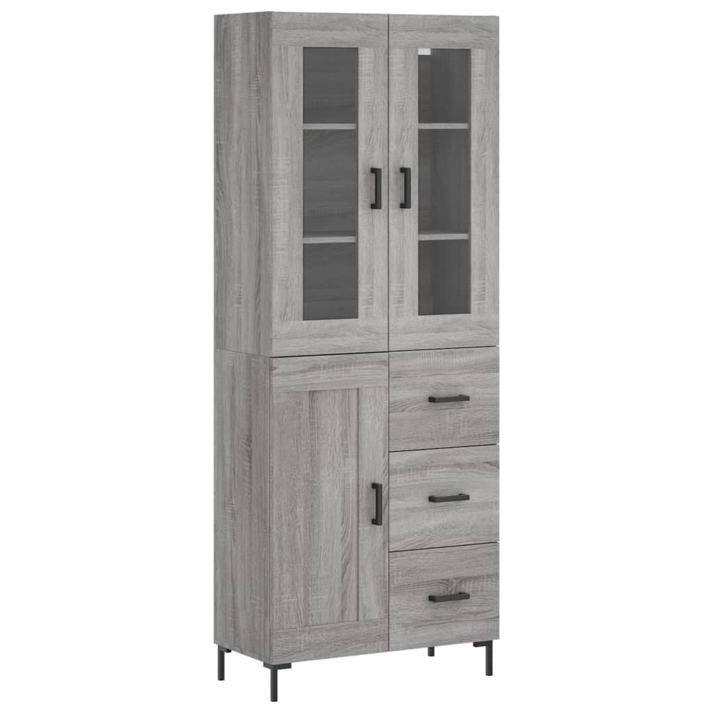 Highboard Grey Sonoma 69.5x34x180 cm Engineered Wood