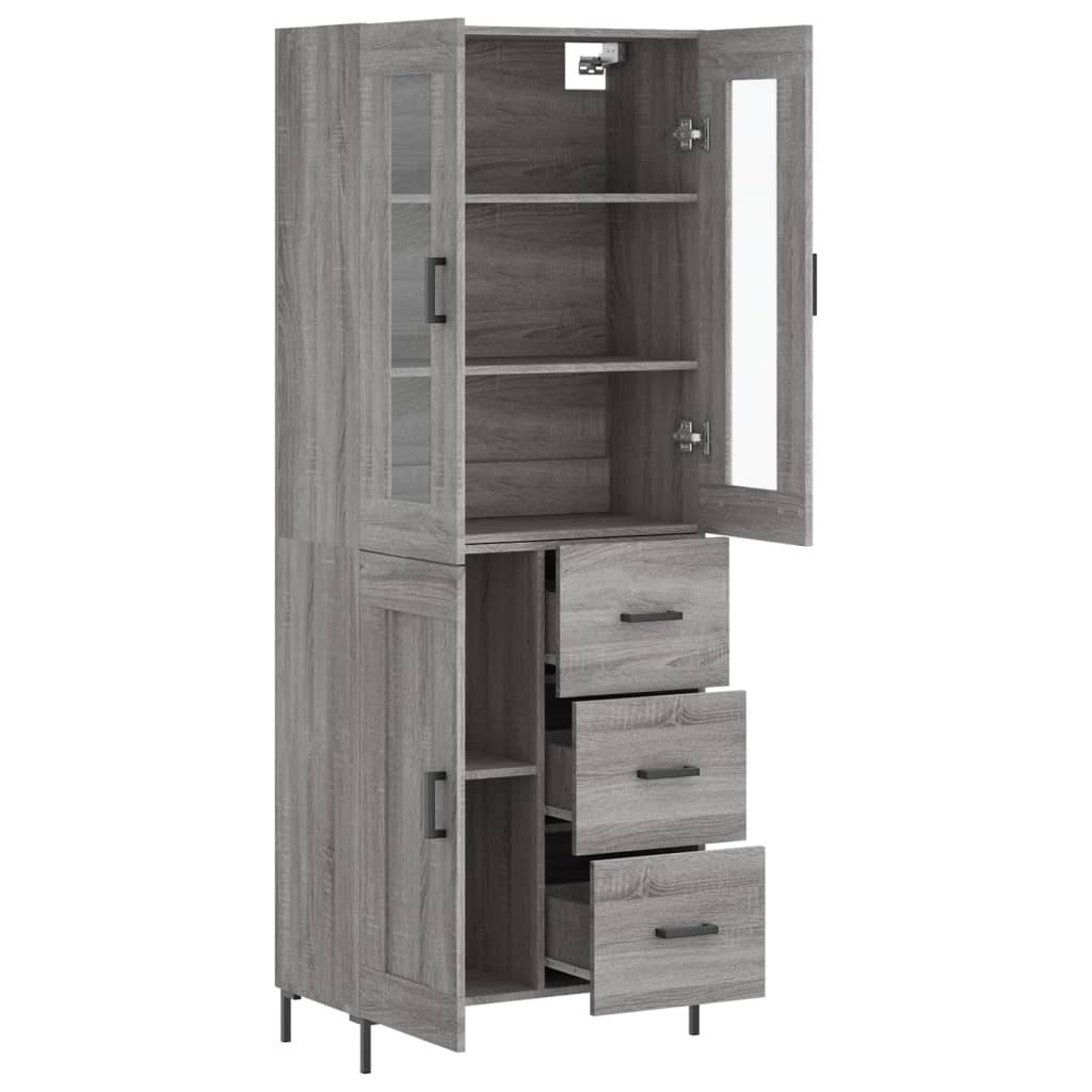 Highboard Grey Sonoma 69.5x34x180 cm Engineered Wood