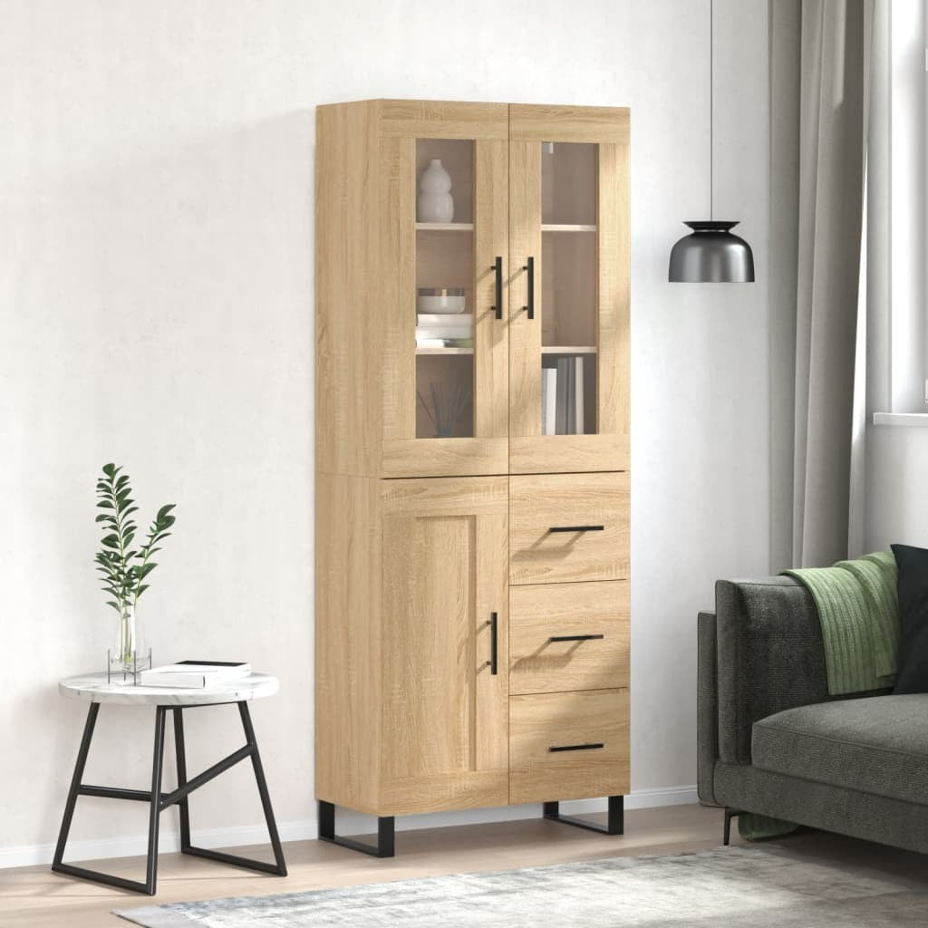 Highboard Sonoma Oak 69.5x34x180 cm Engineered Wood