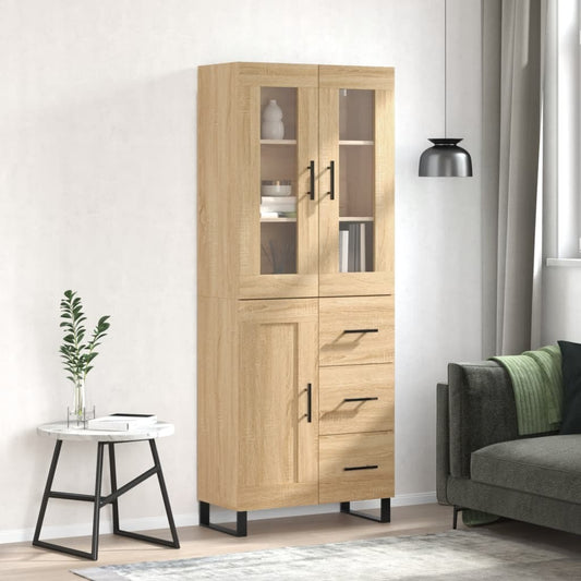Highboard Sonoma Oak 69.5x34x180 cm Engineered Wood