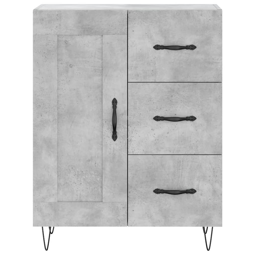 Highboard Concrete Grey 69.5x34x180 cm Engineered Wood