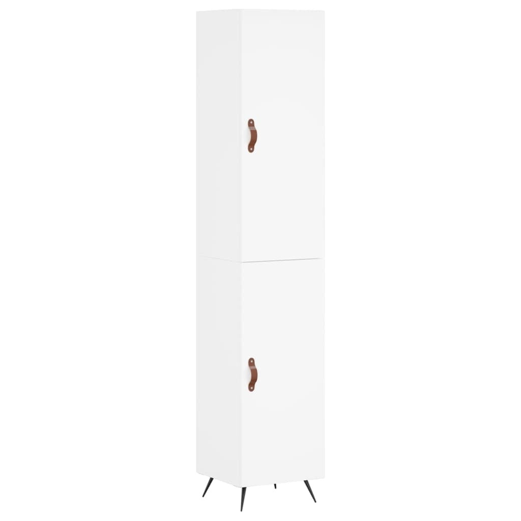 Highboard White 34.5x34x180 cm Engineered Wood