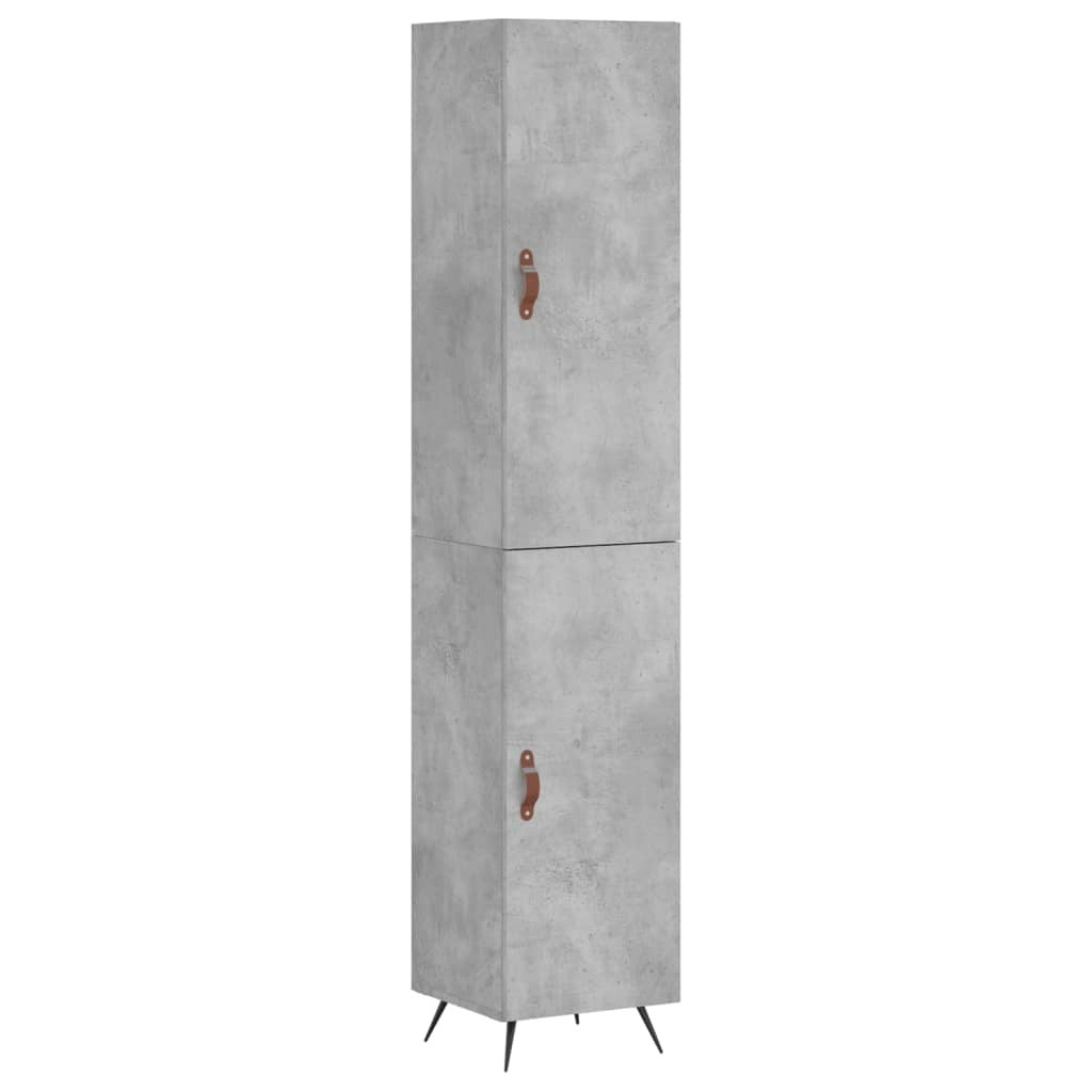 Highboard Concrete Grey 34.5x34x180 cm Engineered Wood