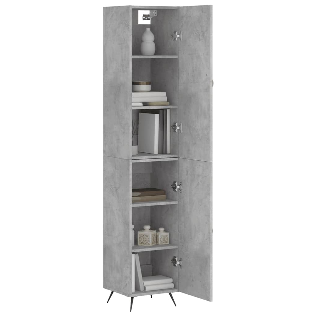 Highboard Concrete Grey 34.5x34x180 cm Engineered Wood