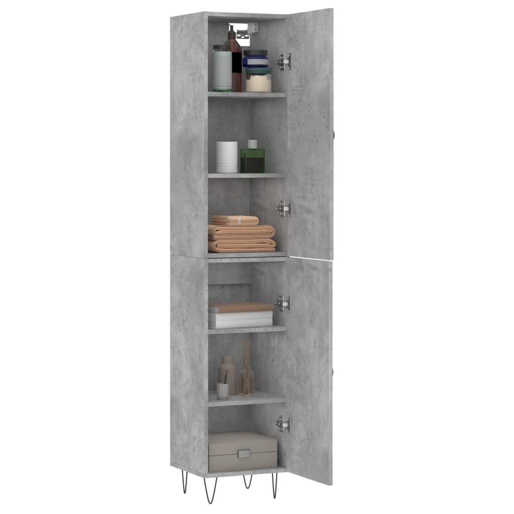 Highboard Concrete Grey 34.5x34x180 cm Engineered Wood